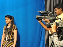 CMRU Student giving a pose on filmmaking